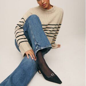 reformation nazanin slingback heel size 8 in black